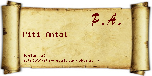 Piti Antal névjegykártya